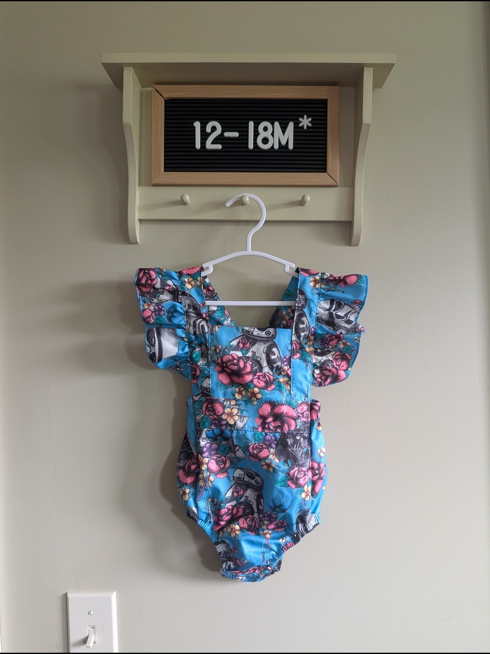 Star Wars Blue Floral Stormtrooper Romper